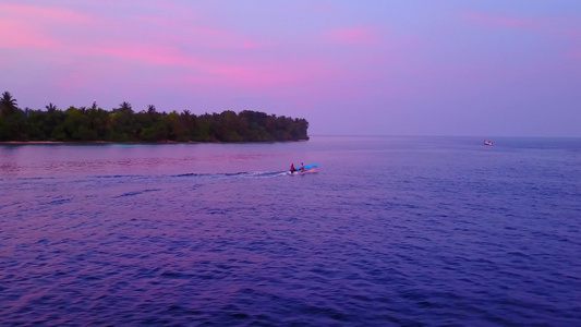 热带海湾海滩野生生物的无人驾驶飞机性质由有白沙背景视频