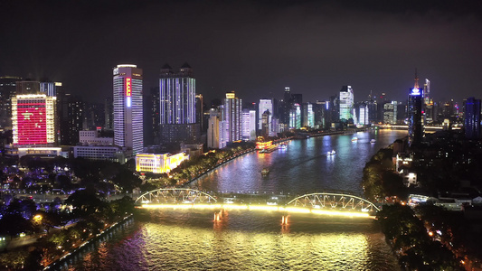 广州滨江路夜景视频