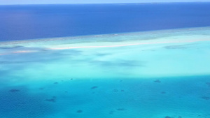 蓝绿色环礁湖具有清洁沙土背景对海洋海岸海滩野生生物10秒视频