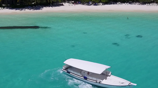 蓝海白沙背景下的天堂旅游海滩野生动物无人机旅游视频