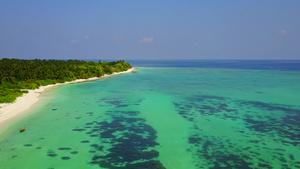 清沙背景蓝海天堂度假村海滩之旅的无人机景观质感16秒视频