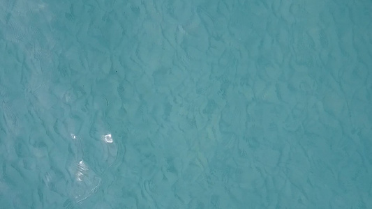 蓝绿海和白沙背景热带环礁湖海滩野生生物的飞行无人驾驶视频