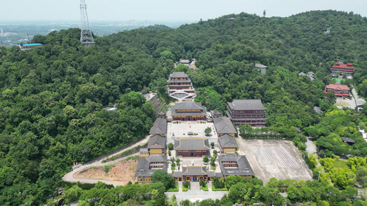 航拍湖北鄂州西山风景区视频