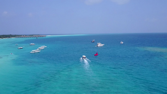 以绿海和白沙为背景的海洋度假胜地海滩飞行自然性质视频