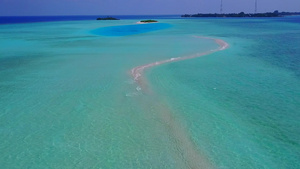 蓝海和白沙背景的无人蓝色海边10秒视频