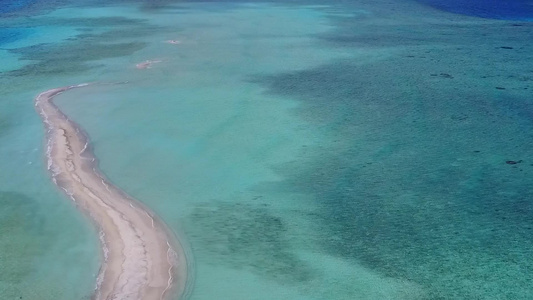 蓝海白沙背景下热带旅游海滩野生动物的无人机空中纹理视频