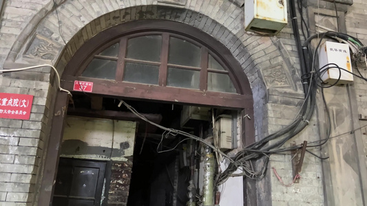 老房子民国胡同老楼居民楼文物保护建筑老上海弄堂老物件视频