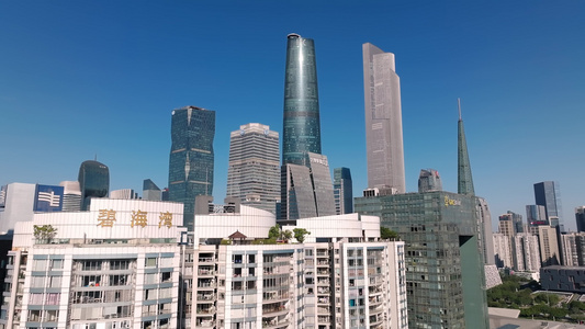 广州珠江新城CBD建筑特写视频