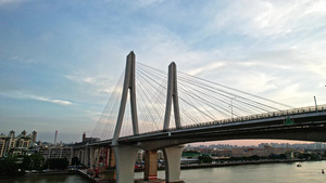 4k广州洛溪大桥晚霞28秒视频