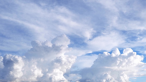 云在迅速移动鸟儿在天上飞翔在白天明亮的天空中22秒视频