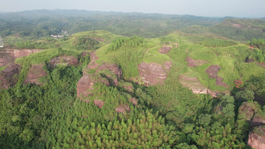 航拍广东韶关市丹霞山地质公园视频