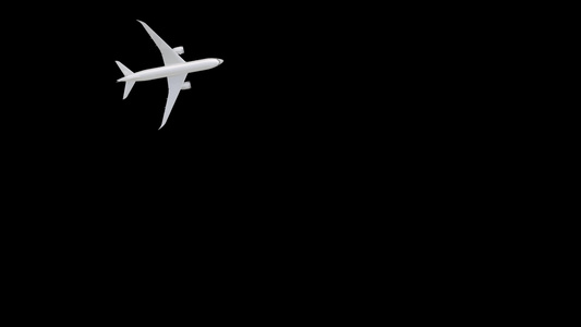 黑色背景上的飞机的飞行路径如黑背景视频