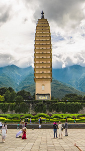 云南大理崇圣寺三塔游客大理三塔视频