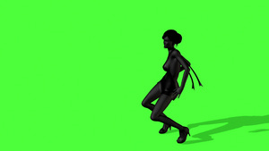 3d绿色屏幕上的女子优丽舞蹈动画18秒视频
