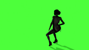 3d绿色屏幕上女子影像的优丽舞蹈动画18秒视频