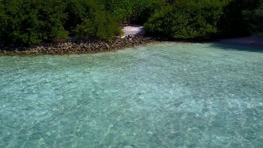 黄昏前蓝海和白沙底蓝海的豪华度假度假度假胜地海滩野生动物视频