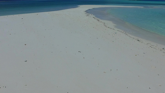 蓝海白沙背景海浪豪华旅游海滩夏季海景视频