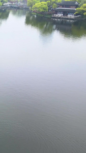 宁波5A风景区月湖游船航拍合集月湖景区视频