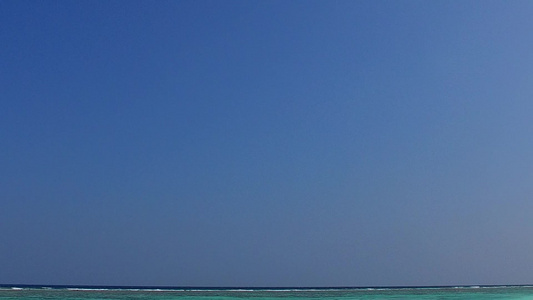 度假村附近白沙背景的蓝海热带海岸海滩野生动物夏季旅游视频