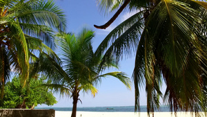 寒冷的环礁湖沙滩游渡海蓝水海其夏季自然性质白沙背景12秒视频