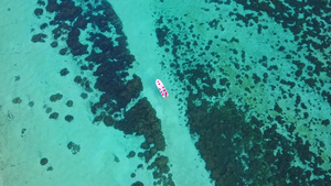 海水环礁海滩冒险的浪漫纹理在日出后由白沙子背景的海水13秒视频