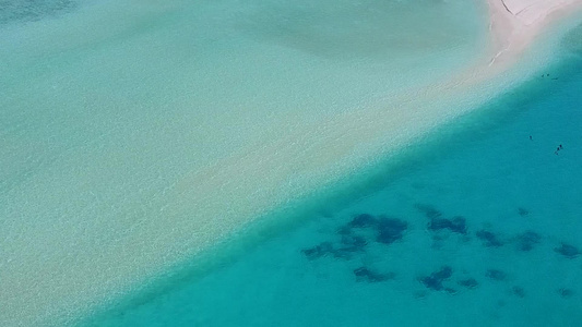 沙巴附近的清海和白沙滩背景的宁静海岸海滩野生生物的视频