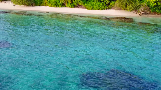 海洋海滨海滩航行的浪漫天空由浅泻湖和棕榈附近的白沙视频