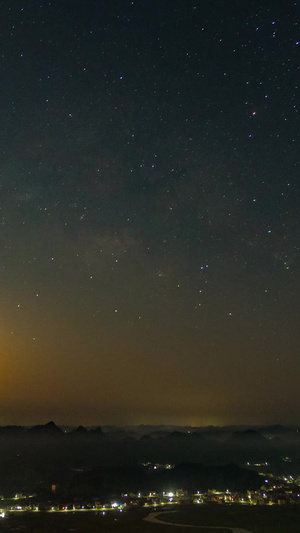 延时银河月亮星空日月星辰17秒视频