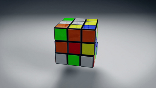 解决Rubik立方体3D动画可循环阿尔法遮罩视频