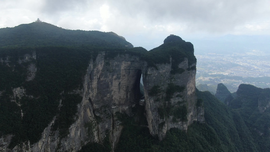 湖南张家界天门山5A景区航拍视频视频