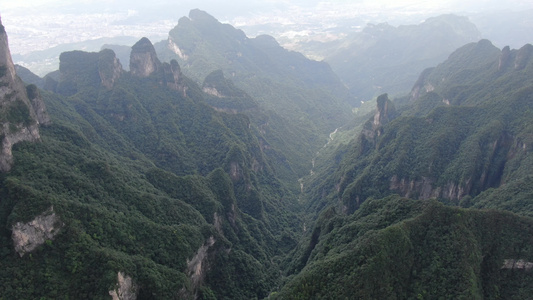 湖南张家界天门山5A景区航拍视频视频