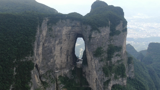 湖南张家界天门山5A景区航拍视频视频