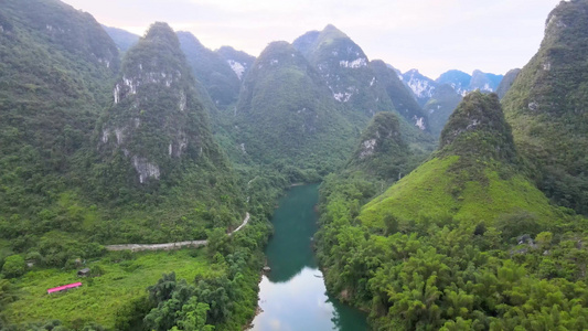 河池龙江第一湾度假景区航拍视频