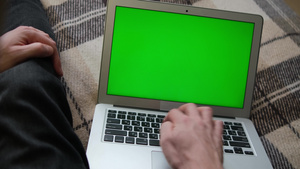 远程工作笔记本电脑绿幕30秒视频