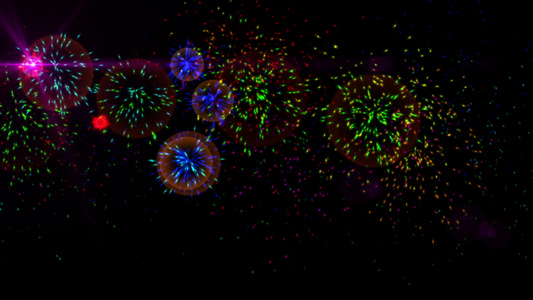 彩色烟花爆炸抽象视频