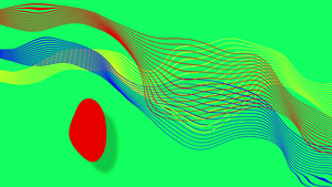 绿色屏幕上的抽象挥舞线动画10秒视频