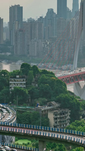 竖屏重庆城市中心乌云蔽日奇观延时重庆延时摄影视频