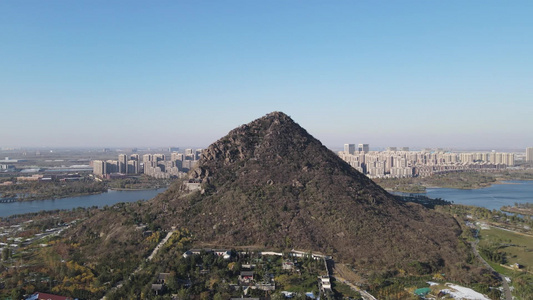 航拍山东济南华山湖景区视频