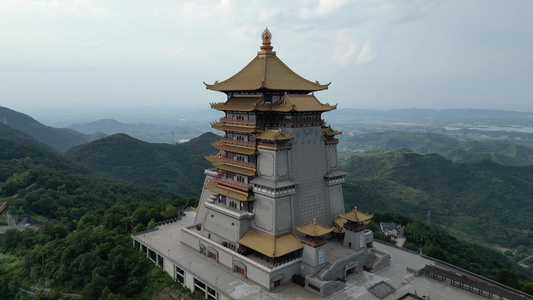 航拍湖北黄石东方山风景区视频