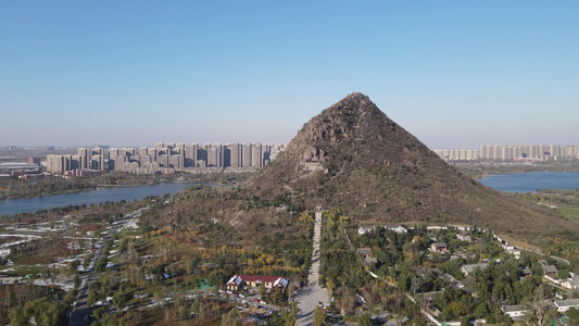 航拍山东济南华山湖景区视频