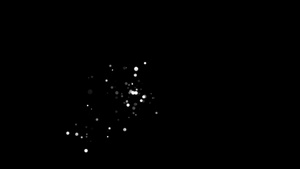 黑色背景上的圆白粒子群集6秒视频