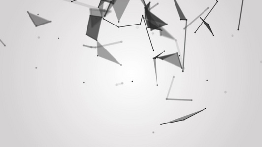 抽象丛黑白几何形状动画的线条和点的通信技术网络背景视频