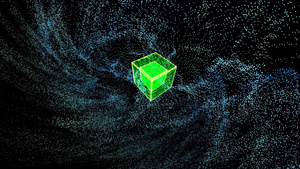 抽象的绿色百万粒子大数据数字技术在不断移动21秒视频