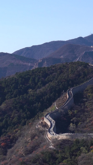 北京景区地标八达岭长城长城背景素材21秒视频