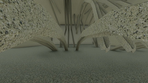 黑白3D动画和抽象混凝土形状的转换16秒视频