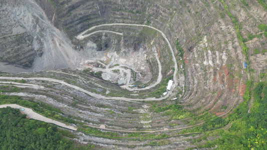 航拍湖北黄石国家矿山公园视频