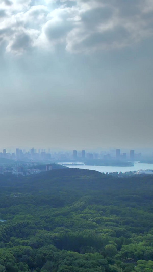 航拍南京地标中山植物园城市天际线南京城市航拍21秒视频