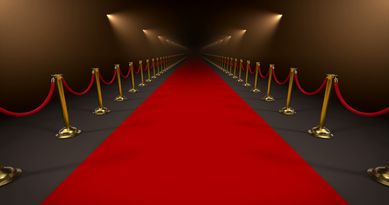 红色地毯用阿尔法遮罩环绕动画视频