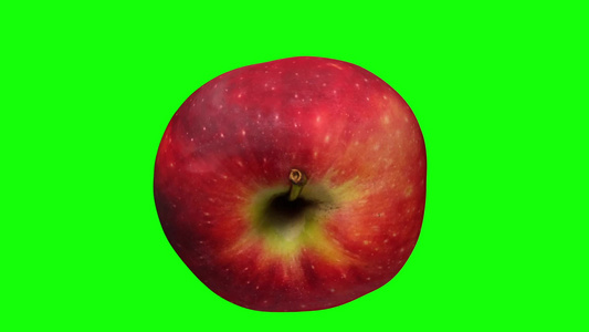 绿色背景的美味苹果旋转03年视频