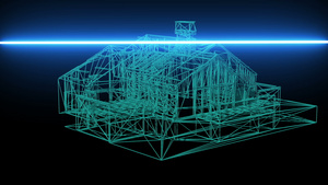 房屋的电线框架模型13秒视频